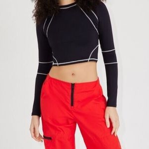 GARAGE Contrast Stitching Long Sleeve Top